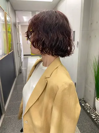 ミディアム カラー パーマ 砂原 ひよりのヘアスタイル
