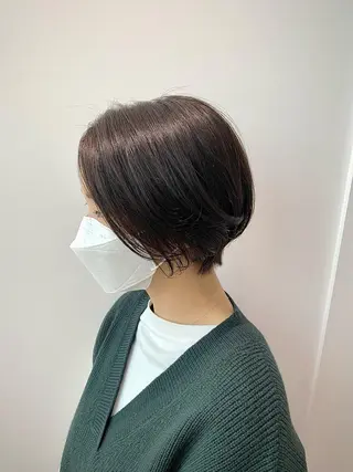 ミディアム カラー ヘアアレンジ 髪と心を整える美容師 透明感カラー/ボブのヘアスタイル