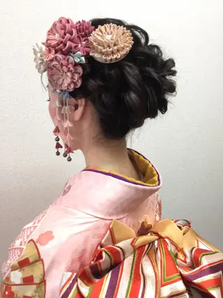 ショート ミディアム セミロング ロング ヘアアレンジ 早朝✨ヘアセット 着付け/清水玲歌のヘアスタイル