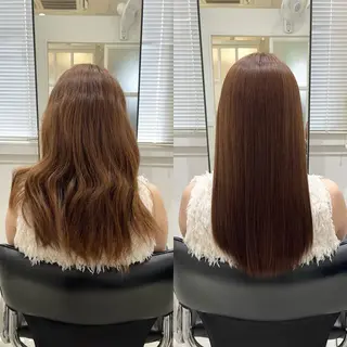 ロング レイヤーと縮毛矯正で 飯食ってる人のヘアスタイル