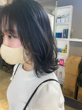 ミディアム カラー ヘアアレンジ メンズ キッズ ネイル マツエク・マツパ 透明感カラー🤎 ゆりのヘアスタイル