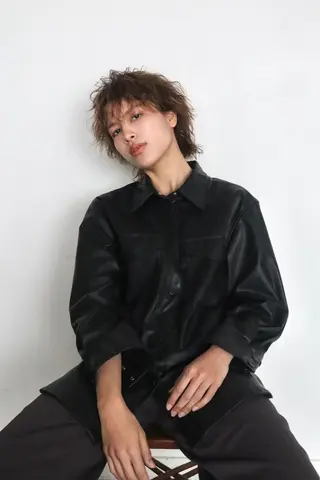 ショート カラー パーマ ヘアアレンジ メンズ キッズ ネイル マツエク・マツパ アイブロウ ウルフレイヤーカット /チヒロのヘアスタイル