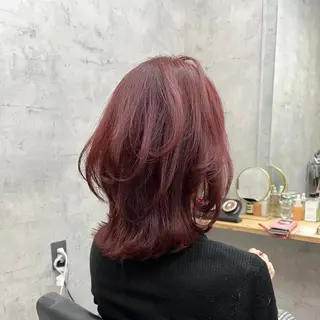 ミディアム カラー エクステ・レイヤ ーカット松下宗翔のヘアスタイル