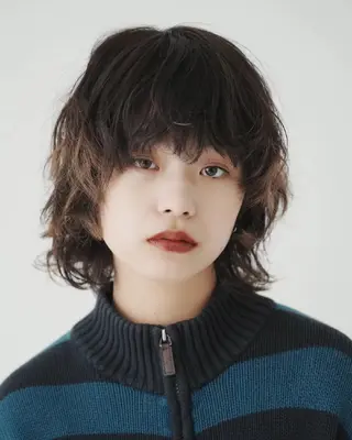 ミディアム パーマ ヘアアレンジ 髪質改善/ハイトーン /デザイン見正 恵弥のヘアスタイル
