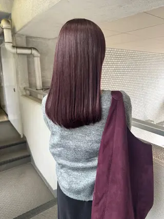 カラー ブリーチカラー🎀 韓国風/寺門美優のヘアスタイル