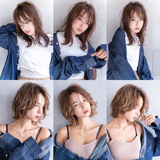 ミディアム ダブルカラー🤍 髪質改善／原島のヘアスタイル