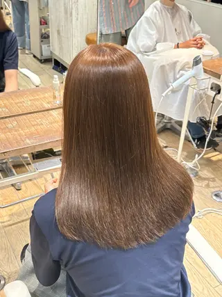 セミロング カラー 髪質改善/ブリーチ なしカラー/菊池真稔のヘアスタイル