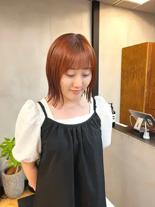 ショート カラー ヘアアレンジ ena/ブリーチなし 透明感・レイヤー🎀のヘアスタイル