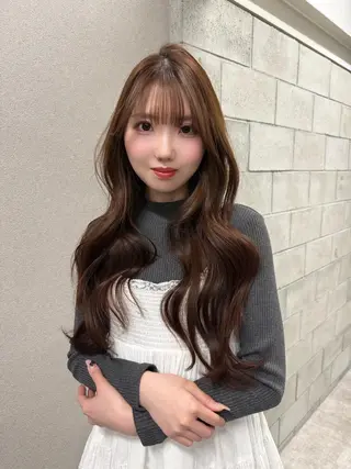 カラー ロング 韓国ヘア♡🇰🇷 暖色♡透明感カラー✨のヘアスタイル