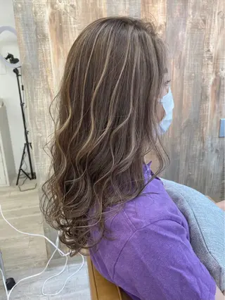 セミロング カラー ⚜️メンズカット・パ ーマ/ひかる⚜️のヘアスタイル