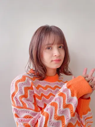 ミディアム カラー ボブ/ミディアム 親しみやすさ/さくらのヘアスタイル