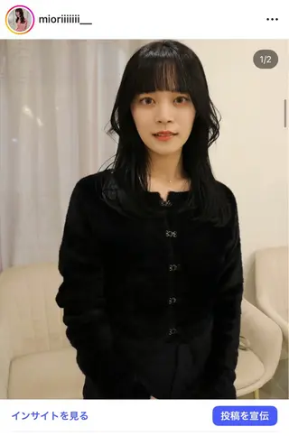 セミロング カラー 松村 澪里のヘアスタイル