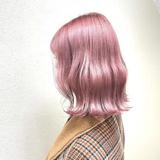 ミディアム カラー パーマ ヘアアレンジ メンズ キッズ ネイル マツエク・マツパ 切りっぱなしヘアボブ ミディアムヘアRYOのヘアスタイル
