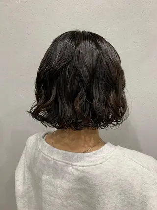 ショート パーマ ボブパーマコテ巻き風 パーマNo1深江秀平のヘアスタイル