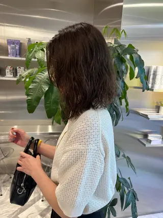 ミディアム パーマ 平野 優奈のヘアスタイル