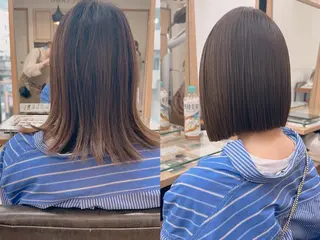 セミロング カラー パーマ ヘアアレンジ メンズ キッズ 骨格レイヤーカット 🌿美髪縮毛矯正のヘアスタイル