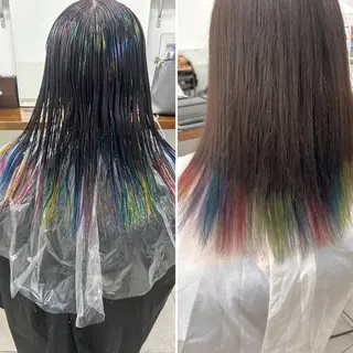 カラー ダブルスキルエクステ /羽エクステ白石宇由のヘアスタイル