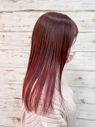 セミロング カラー ヘアアレンジ イワタ マハ/ minim hairのヘアスタイル
