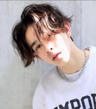 ミディアム パーマ メンズ AKI アキのヘアスタイル