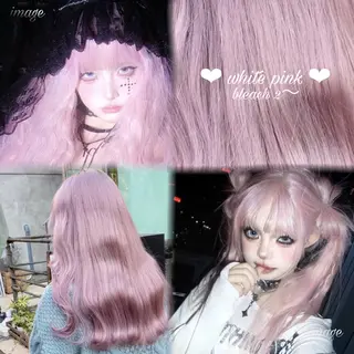 ロング カラー ヘアアレンジ メンズ メンズウルフ🐺♡ ブリーチ♡ヘアメ🎀のヘアスタイル