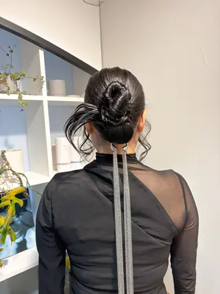 セミロング アレンジ/新宿 透明感カラー/ヤノのヘアスタイル