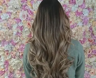 セミロング カラー パーマ チビ編み込みエクステ シールEXどぅ〜すのヘアスタイル