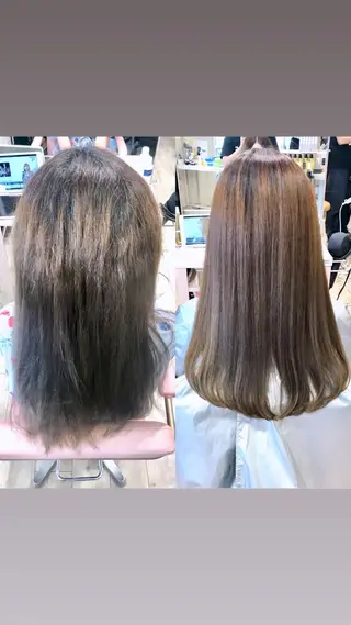 ロング パーマ おしゃれ染めで白髪を 染める/山口玲緒奈のヘアスタイル