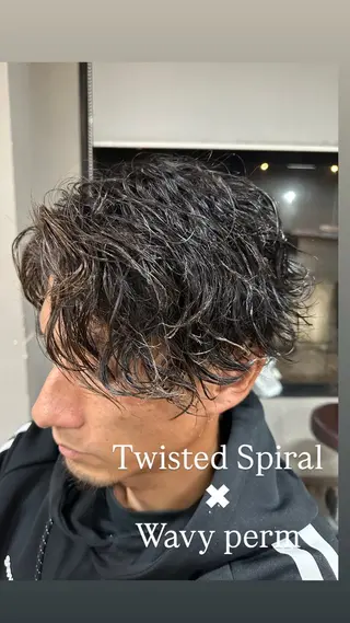 パーマ メンズ arika オケシ　リョウダイのヘアスタイル