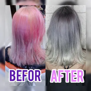 ミディアム カラー 福森 みずきのヘアスタイル