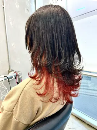 セミロング カラー ヘアアレンジ 🐺ウルフの神🐺 /カラー/けいすけのヘアスタイル