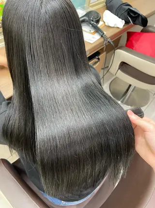 ロング パーマ 長妻莉央/縮毛矯正 髪質改善カラーのヘアスタイル