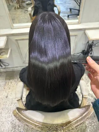 ミディアム 美髪矯正 透明感 カラー⭐️ユウキのヘアスタイル