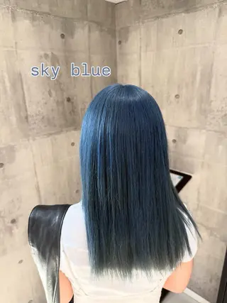 セミロング カラー メンズ ☁️かずき☁️青.紫 推し活カラー💫のヘアスタイル