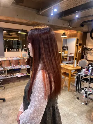 ロング カラー 松原 樹里のヘアスタイル