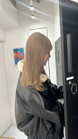 セミロング 💍モテる艶髪 透明感カラー💖のヘアスタイル