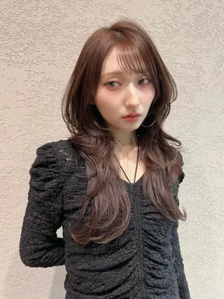 ロング カラー 興津/韓国レイヤー ダブルカラー美髪縮毛のヘアスタイル