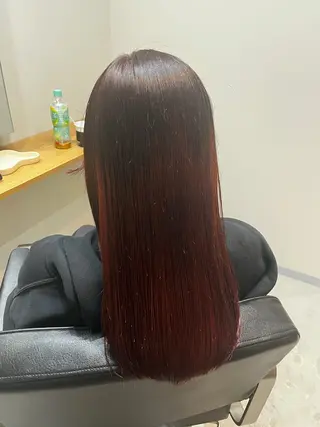ロング omaフクダ 縮毛矯正/艶髪カラーのヘアスタイル
