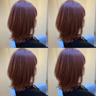 ミディアム カラー 金島 青のヘアスタイル