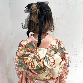 ミディアム ヘアアレンジ 透明感カラー/ 髪質改善/レイヤーのヘアスタイル
