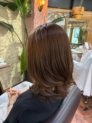 セミロング カラー 増田 英二のヘアスタイル