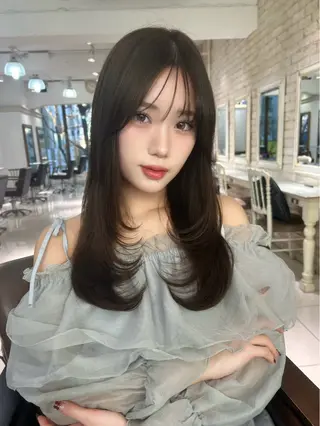 ロング Sakuraෆ˚* 透け感ベージュ🥨のヘアスタイル