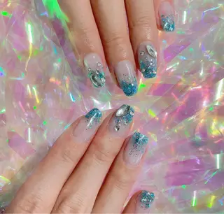 ネイル 23時まで❤︎韓国、 ワンホンネイルのネイルデザイン