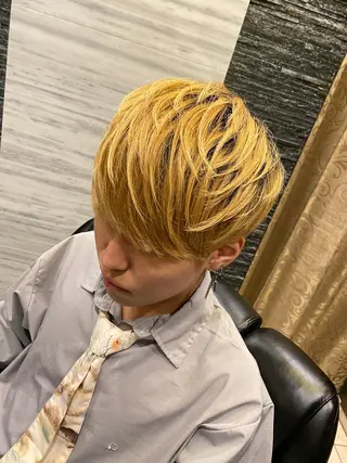 ミディアム カラー メンズ 岡本 宗士のヘアスタイル
