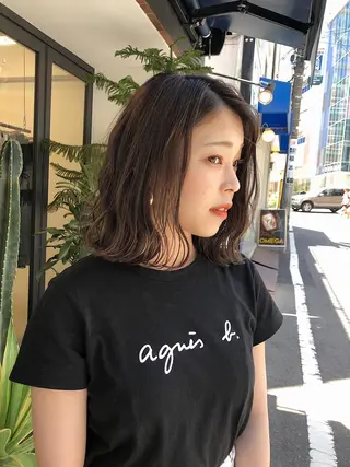 ミディアム カラー ヘアアレンジ Flamme Annaのヘアスタイル