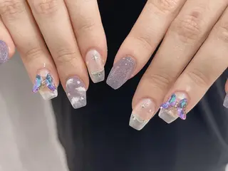 ネイル Shis_🦄shi 韓国風キラキラネイルのネイルデザイン