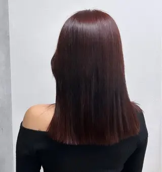 セミロング カラー カズキ🌼曲がる 縮毛矯正のヘアスタイル
