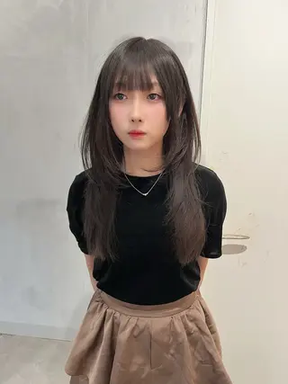 ロング 韓国レイヤーカット/ 縮毛矯正/羽田航のヘアスタイル