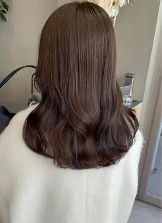 セミロング カラー 🦋うる艶透明感ヘア 今井達也のヘアスタイル