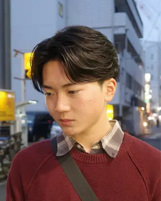 パーマ メンズ 透明感ハイトーン特化 /ケアブリーチ/莉駒のヘアスタイル