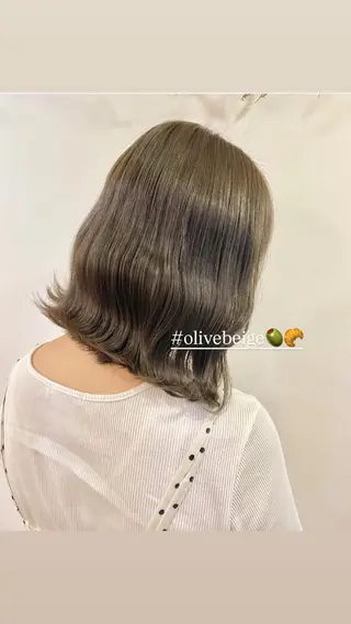 ミディアム カラー sana🤍ボブ ベージュ🤍のヘアスタイル